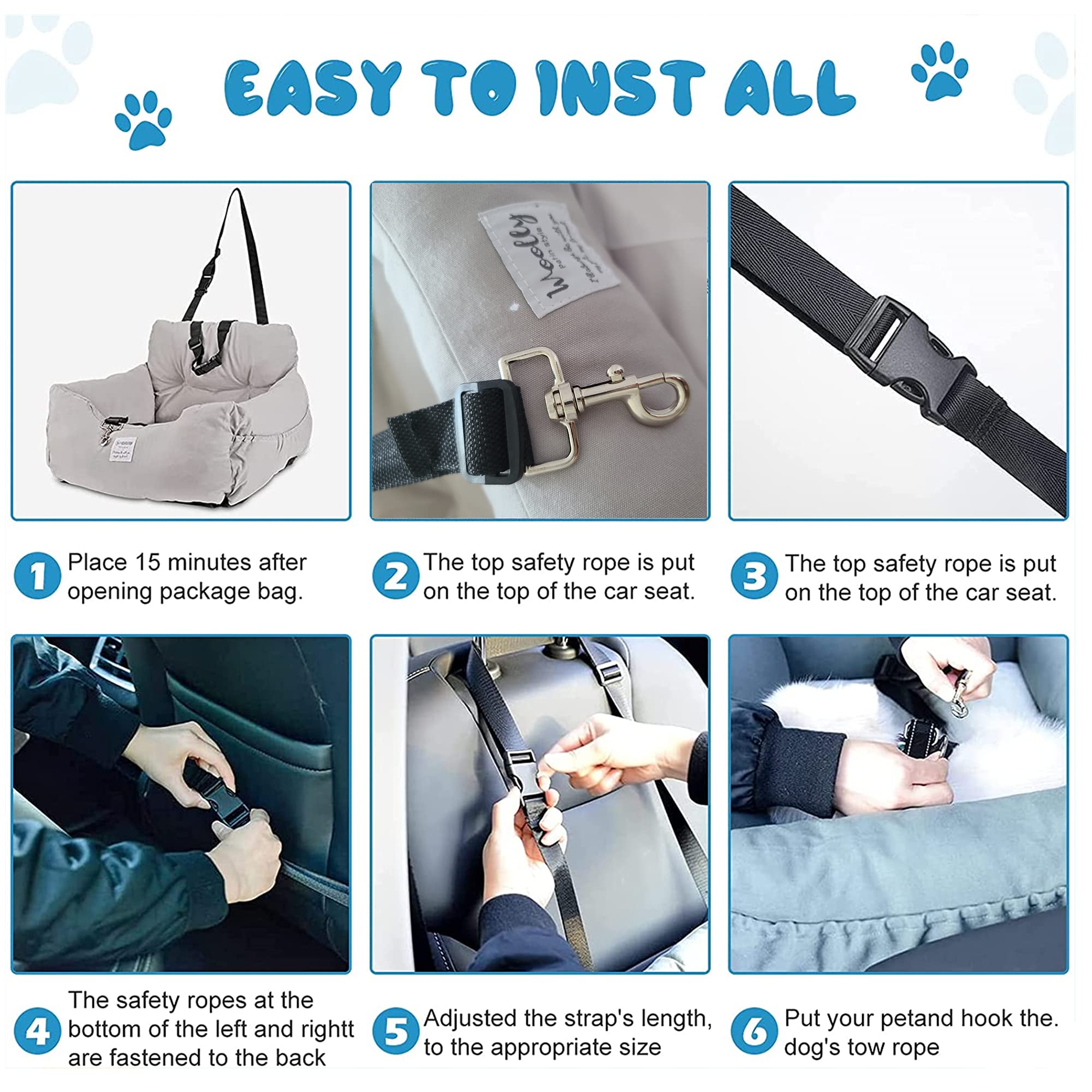 Aidoupet Booster Seat: rembourrage moelleux offrant un soutien durable au voyage.