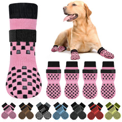 AIEDOULER chaussettes anti-dérapantes pour chien, traction sûre en intérieur.