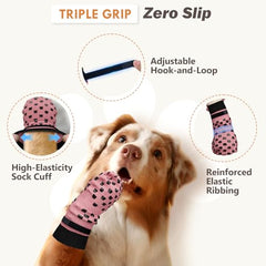 AIEDOULER chaussettes chien, traction double-face sur surfaces variées.