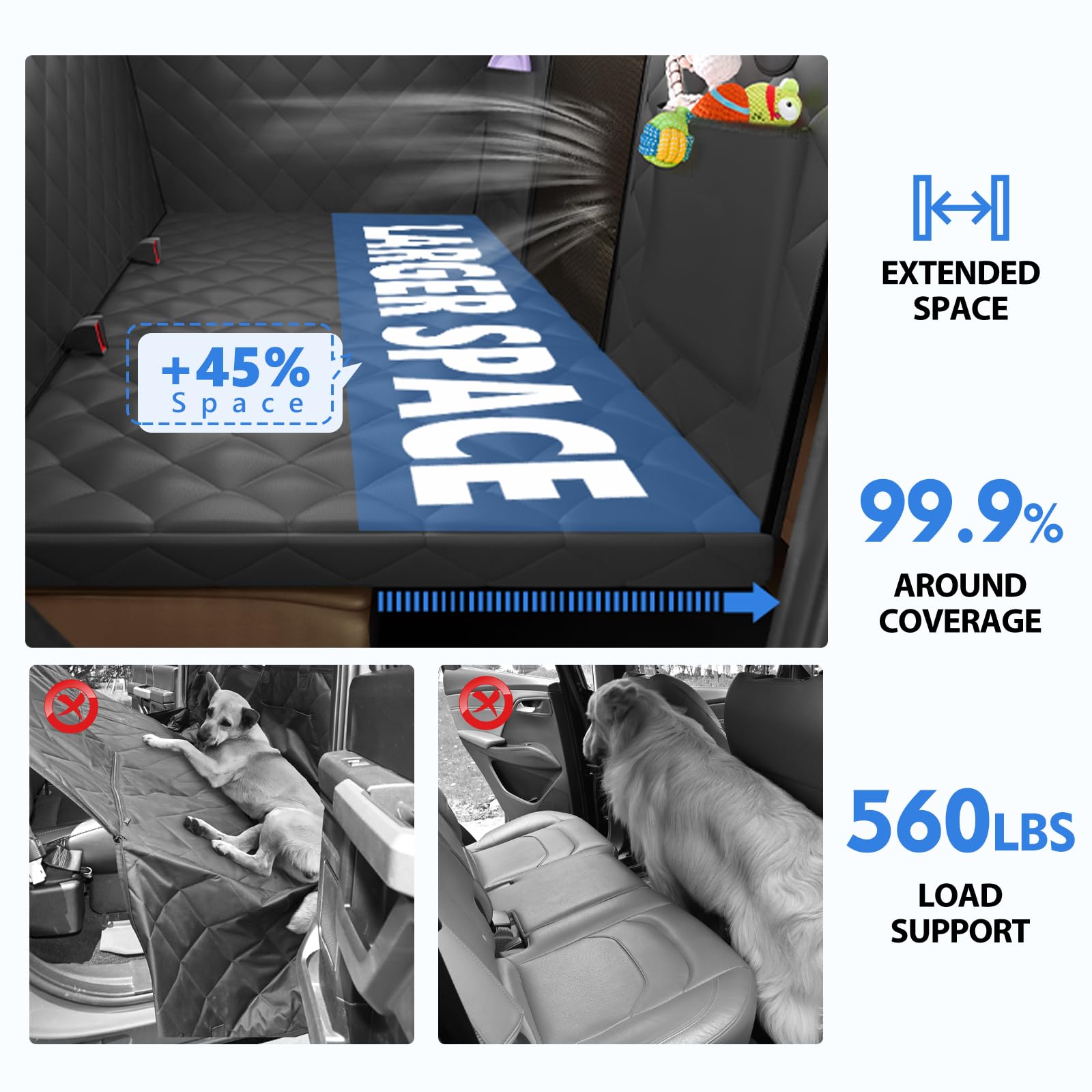 Hamac camion pour chien AIEDOULER – fond dur et absorption des chocs.