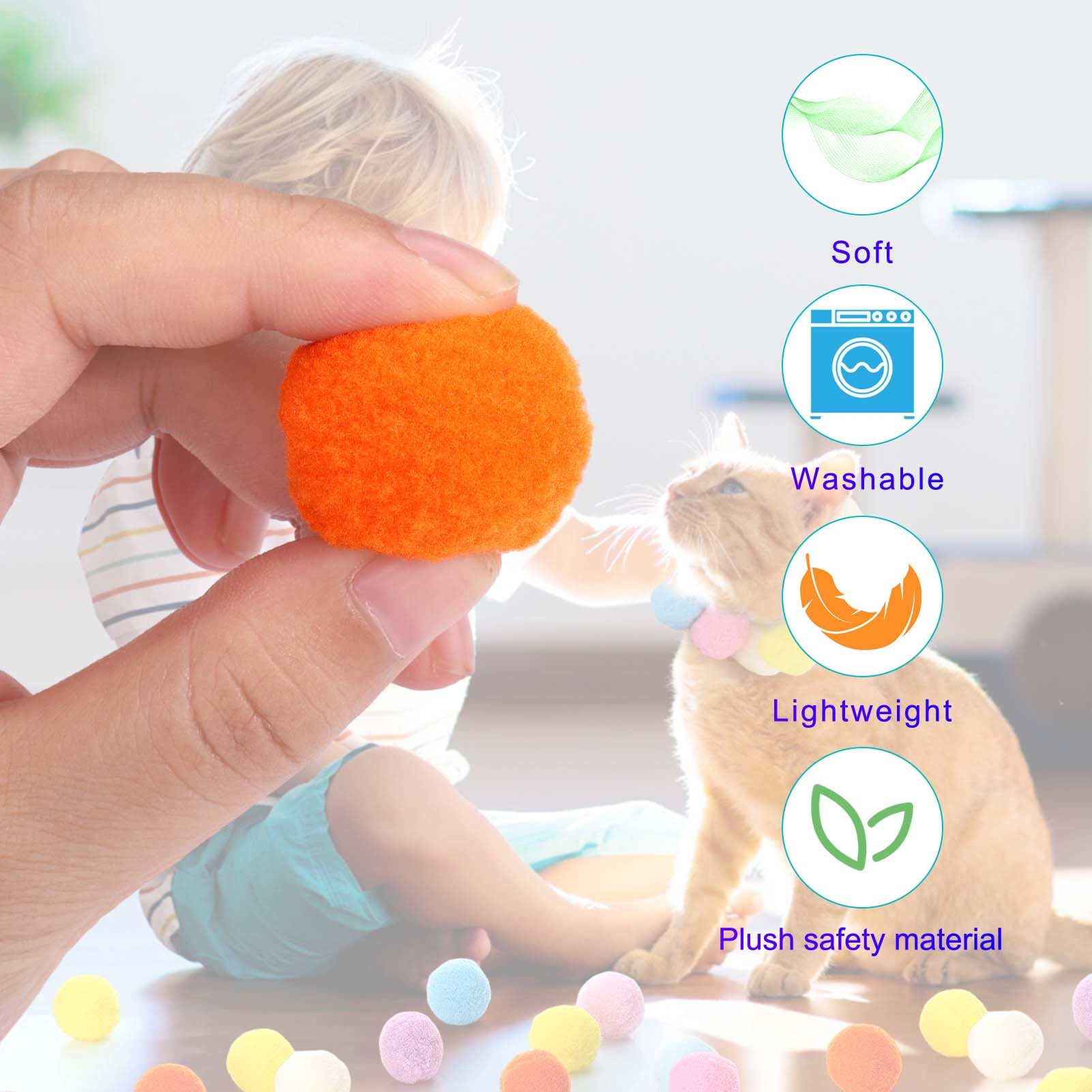 AIERSA balles-peluche-sûr, jouet sûr et inoffensif pour votre chat.