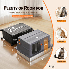 Bac litière AIFUN XXL entrée latérale, accès pratique pour les chats.