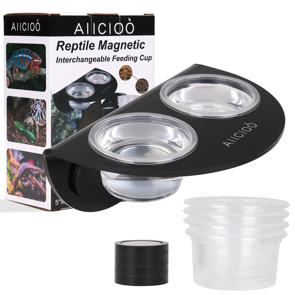 Aiicioo Gecko Feeder Ledge, bols transparents pour observation facile de la nourriture
