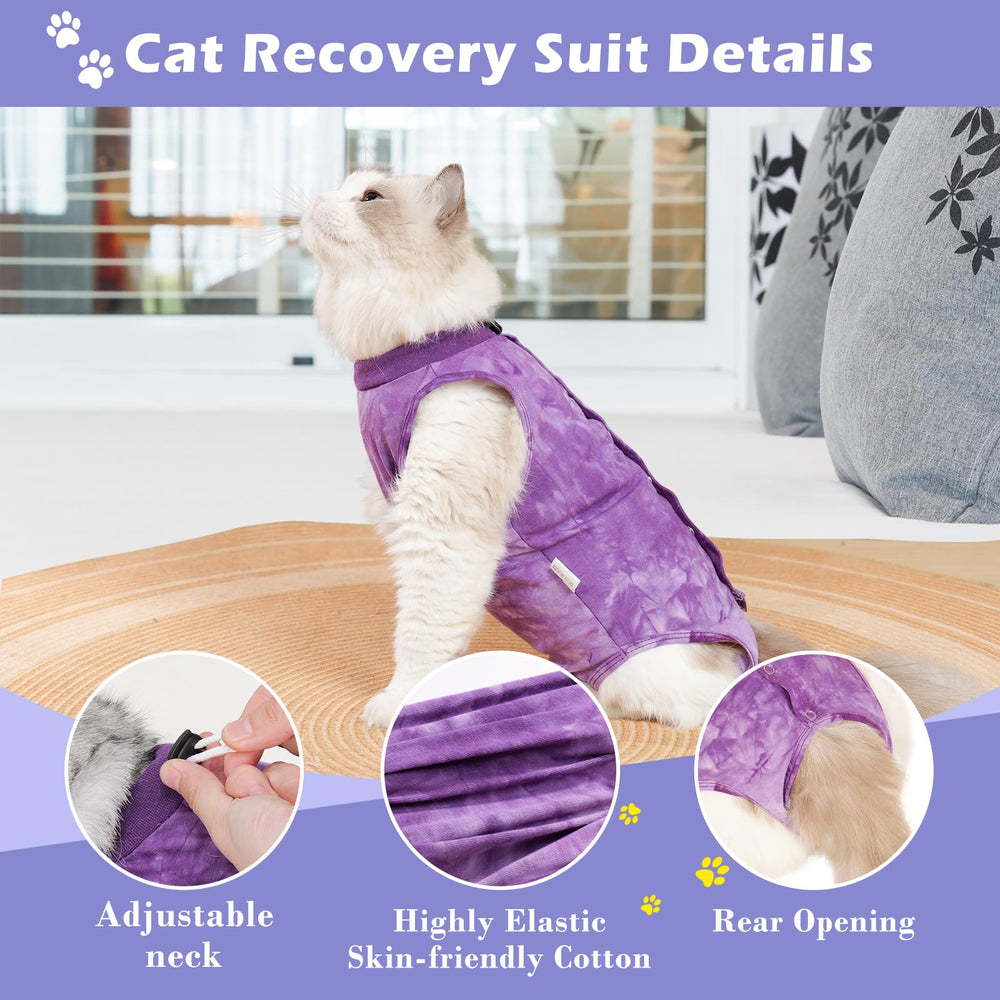 Aiieim combinaison de récupération chat coton doux détail tissu respirant.