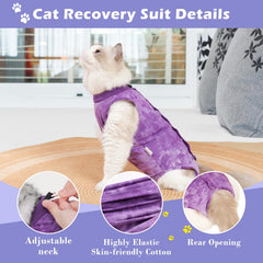 Aiieim combinaison de récupération chat coton doux détail tissu respirant.