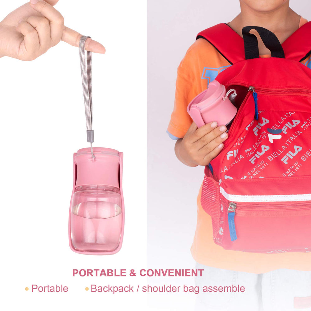 AIKIDS bouteille eau chien sans BPA rose, matériau sûr