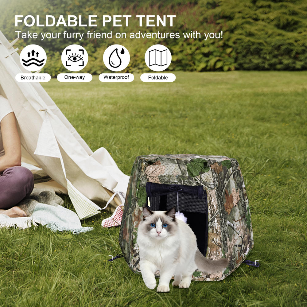Tente chat Aimease pliable pour faciliter le transport et le rangement.