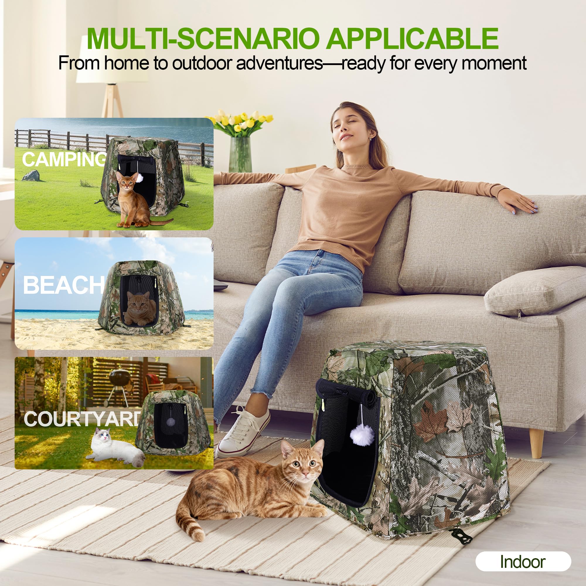 Tente polyvalente Aimease pour chats et petits chiens avec balle offerte.
