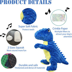 AIMETING Dino bleu sans rembourrage, durable pour les mâcheurs modérés.