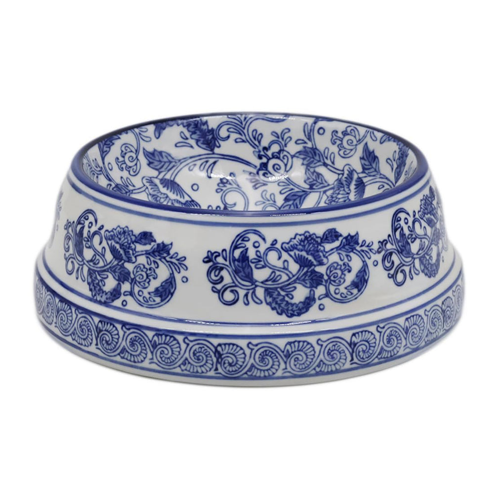 Bol Aimusego en céramique Chinoiserie bleu et blanc avec anti-derapant pour repas stable.