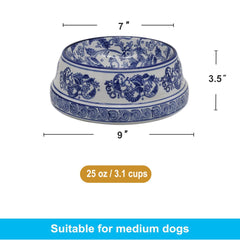 Bol Aimusego avec motifs peints à la main en bleu et blanc pour repas élégant.