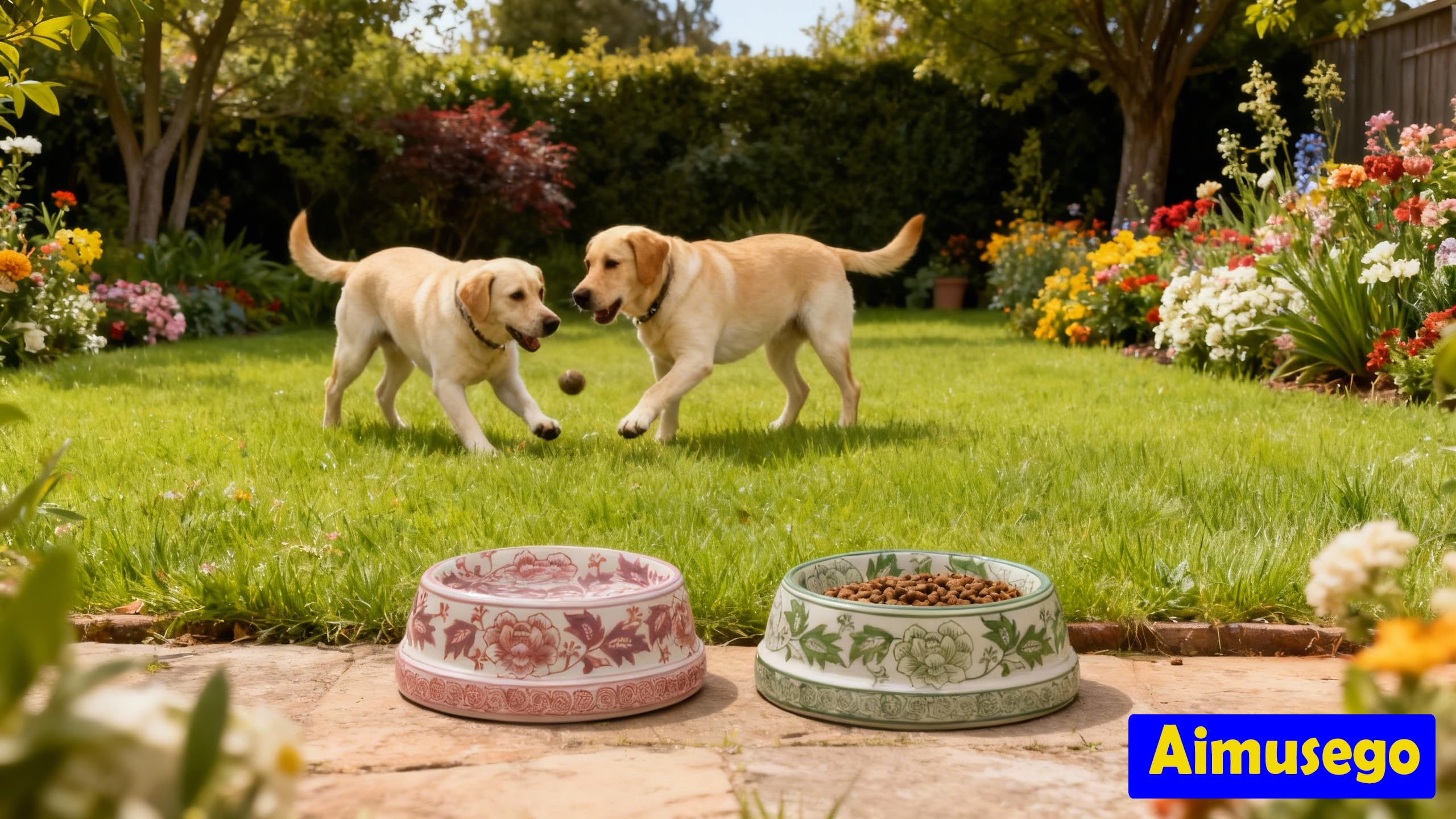 Bol en céramique 25 oz Aimusego, parfait pour repas quotidiens des animaux.
