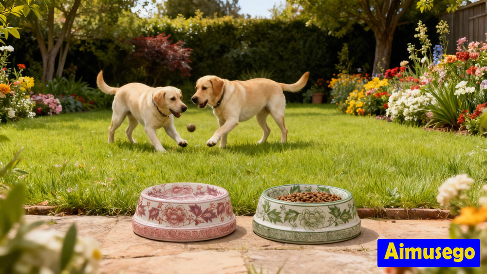 Bol en céramique 25 oz Aimusego, parfait pour repas quotidiens des animaux.