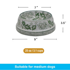 Bol Aimusego vert et blanc Chinoiserie peint à la main, élégance sur table.