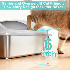 Bac XL AIPERRO en acier, dimensions généreuses pour grands chats.
