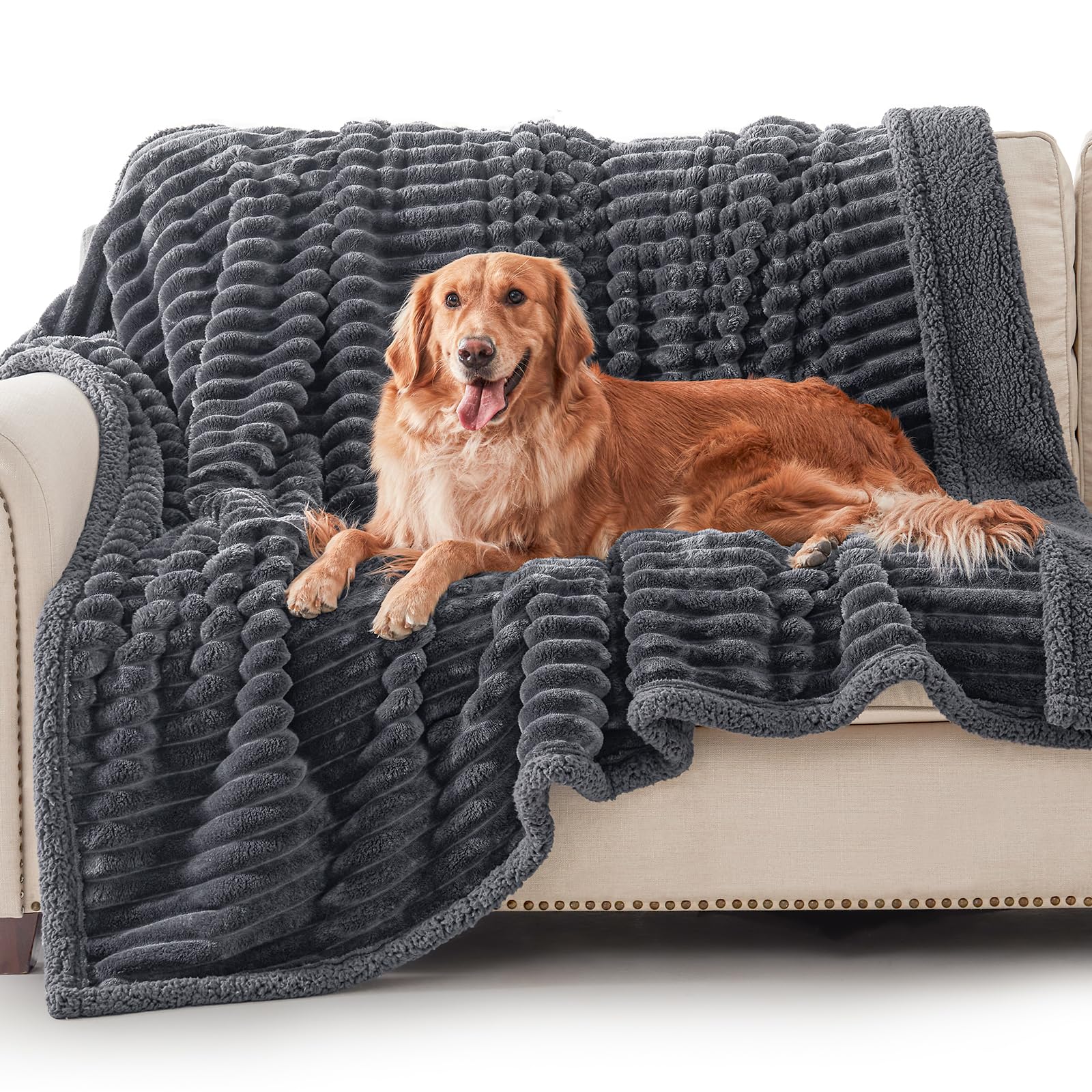 AIPERRO: couverture chien gris douce pour un repos réconfortant.