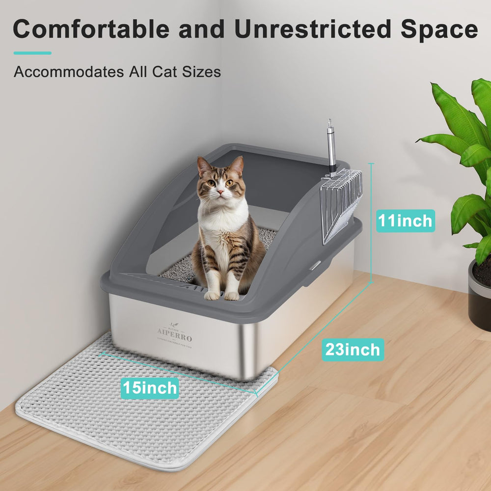 Tapis et pelle métallique AIPERRO inclus pour nettoyage pratique.