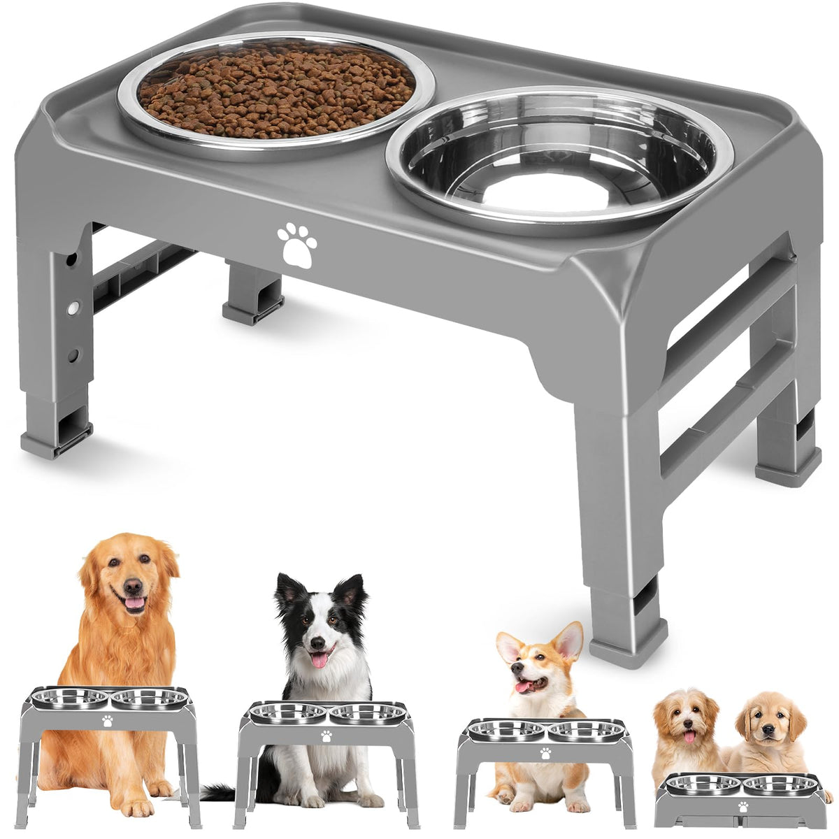 AIRMX support gamelles surélevé pour chiens, posture de repas améliorée.