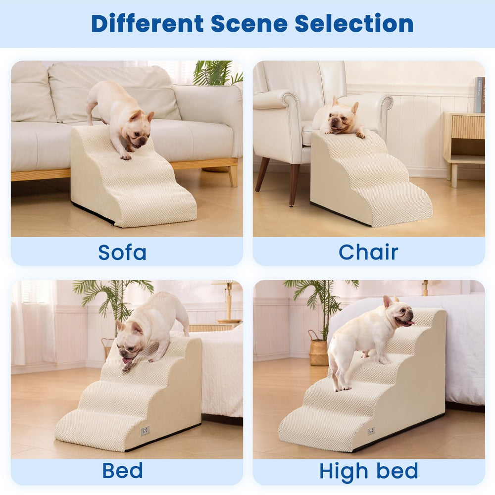 Airpanda escaliers chien pour lit 3 étapes, confort pour animaux âgés
