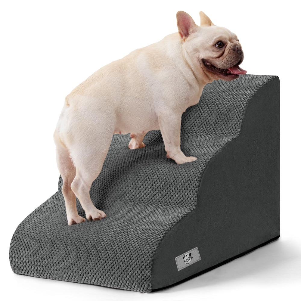 Airpanda escaliers pour chiens et chats 3 étages gris, accès facilité au canapé.