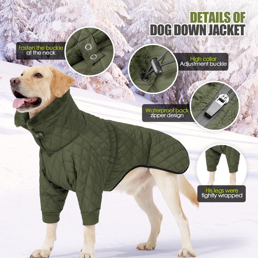 Col peluche doux sur le manteau AITOLI pour chien, chaleur agréable.