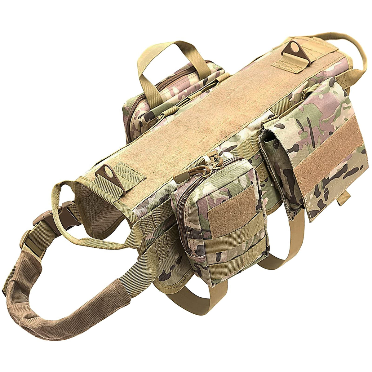 AIWAI harnais tactique camouflage en nylon robuste pour longues randonnées.