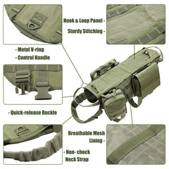 Harnais MOLLE AIWAI pour chien, système polyvalent et équilibrage du poids