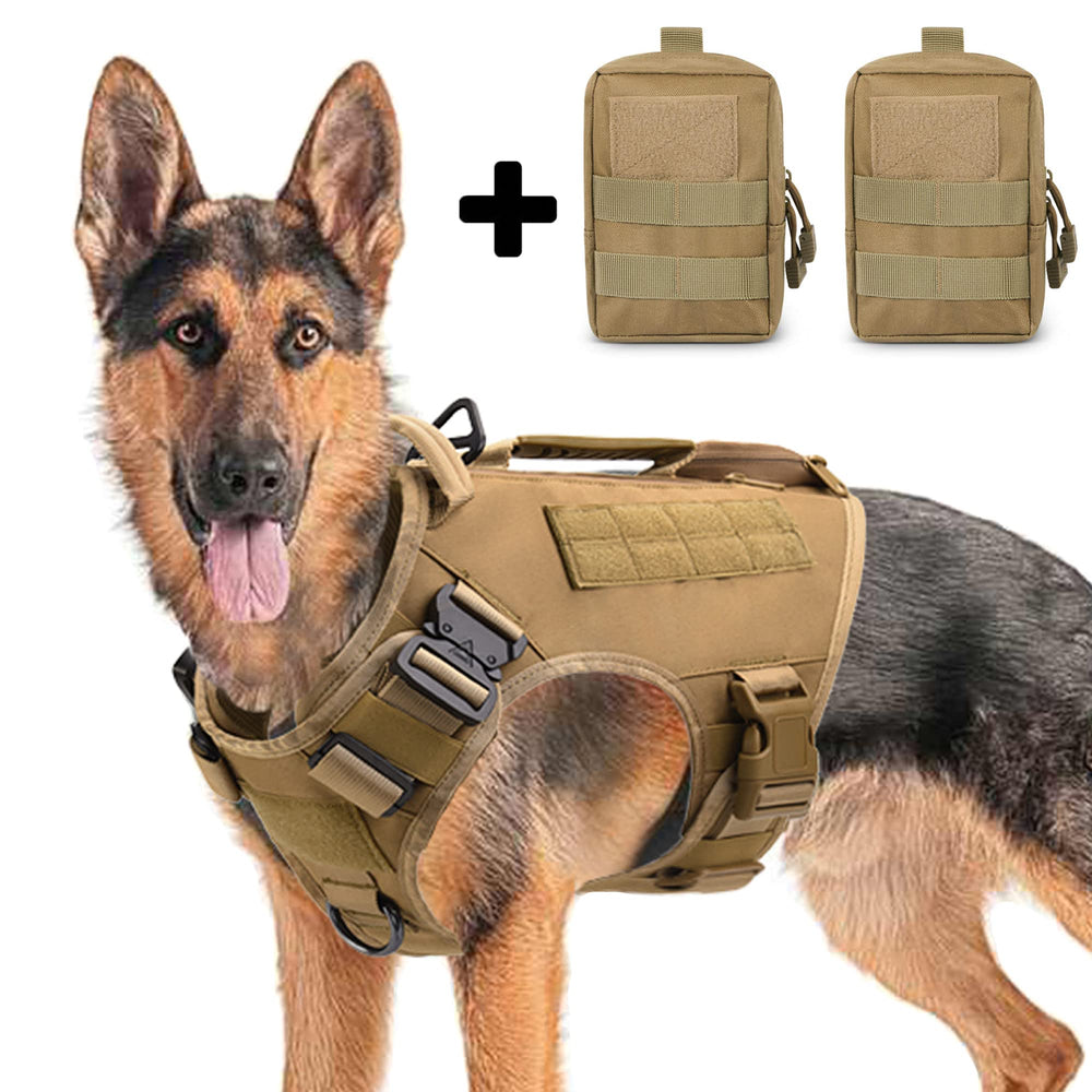 Harnais tactique AIWAI avec poches latérales pour chien, pratique et équilibré.