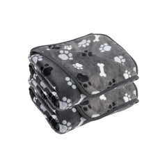 AIWEK couverture chien motif patte os pour canapé, confort chaud et style ludique