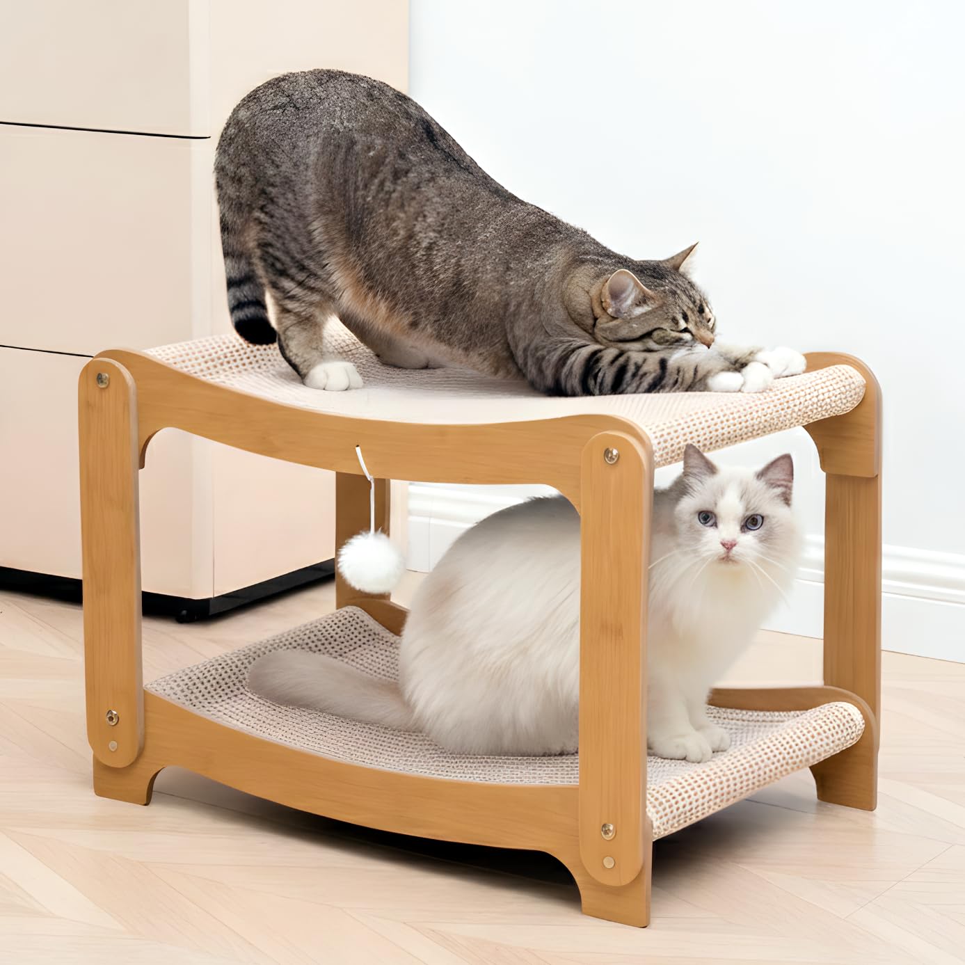AIXINPET Lits sisal étage : double niveau pour chats actifs.