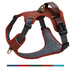 AKAILEA harnais chien moyen, vue avant, design élégant en cuir PU pour promenades quotidiennes.