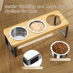AKAOLA trois bols inox chat, faciles à nettoyer et polyvalents