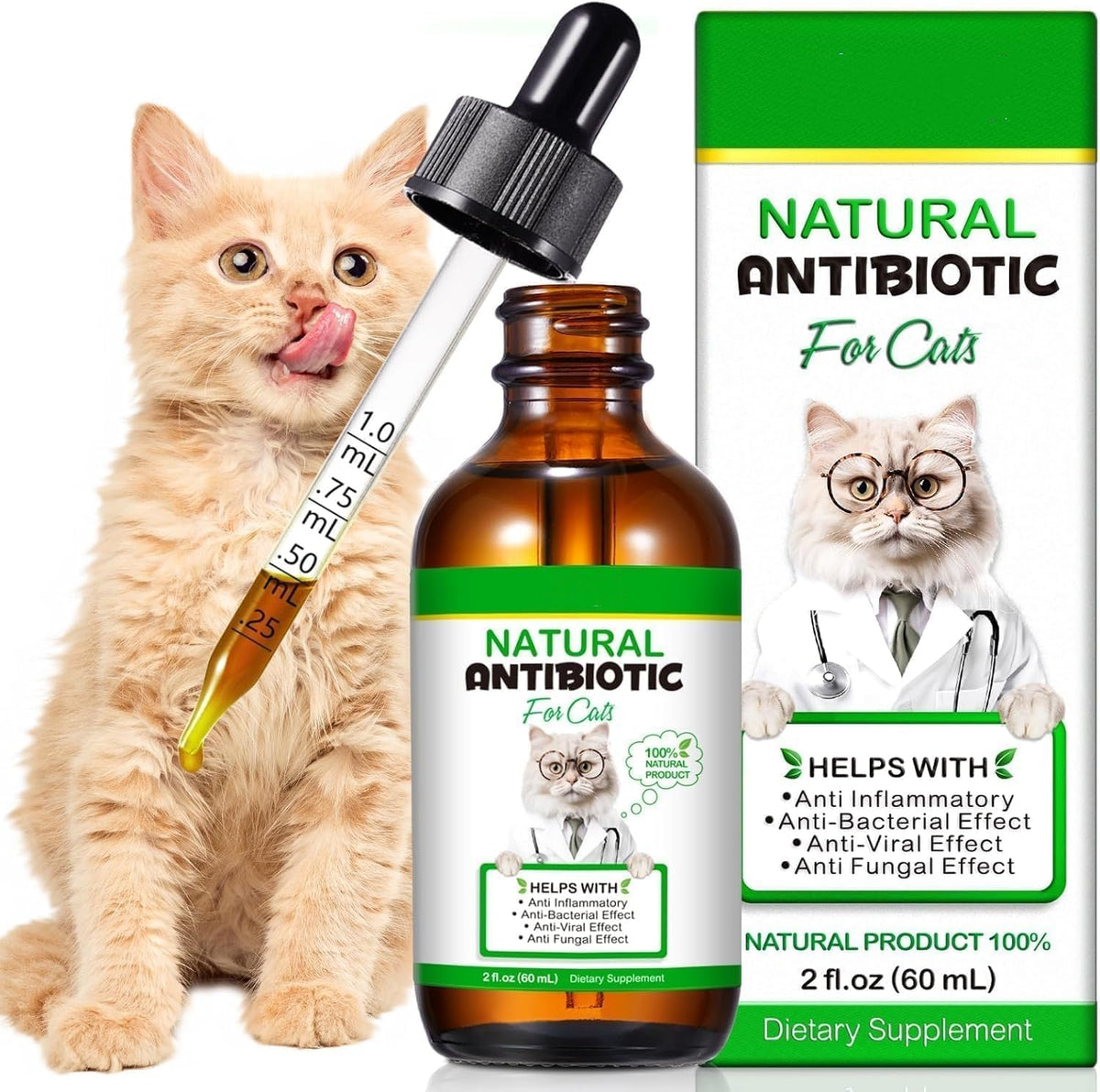 Akareni Chat - bouteille liquide d antibiotique naturel pour le soutien immunitaire naturel