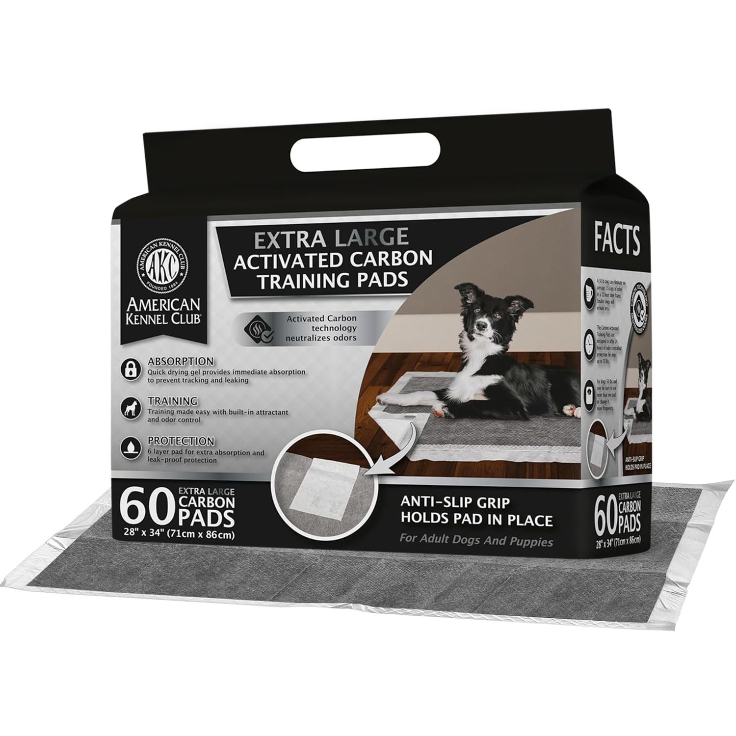 AKC tapis charbon anti-glisse pour chiot protège le sol.
