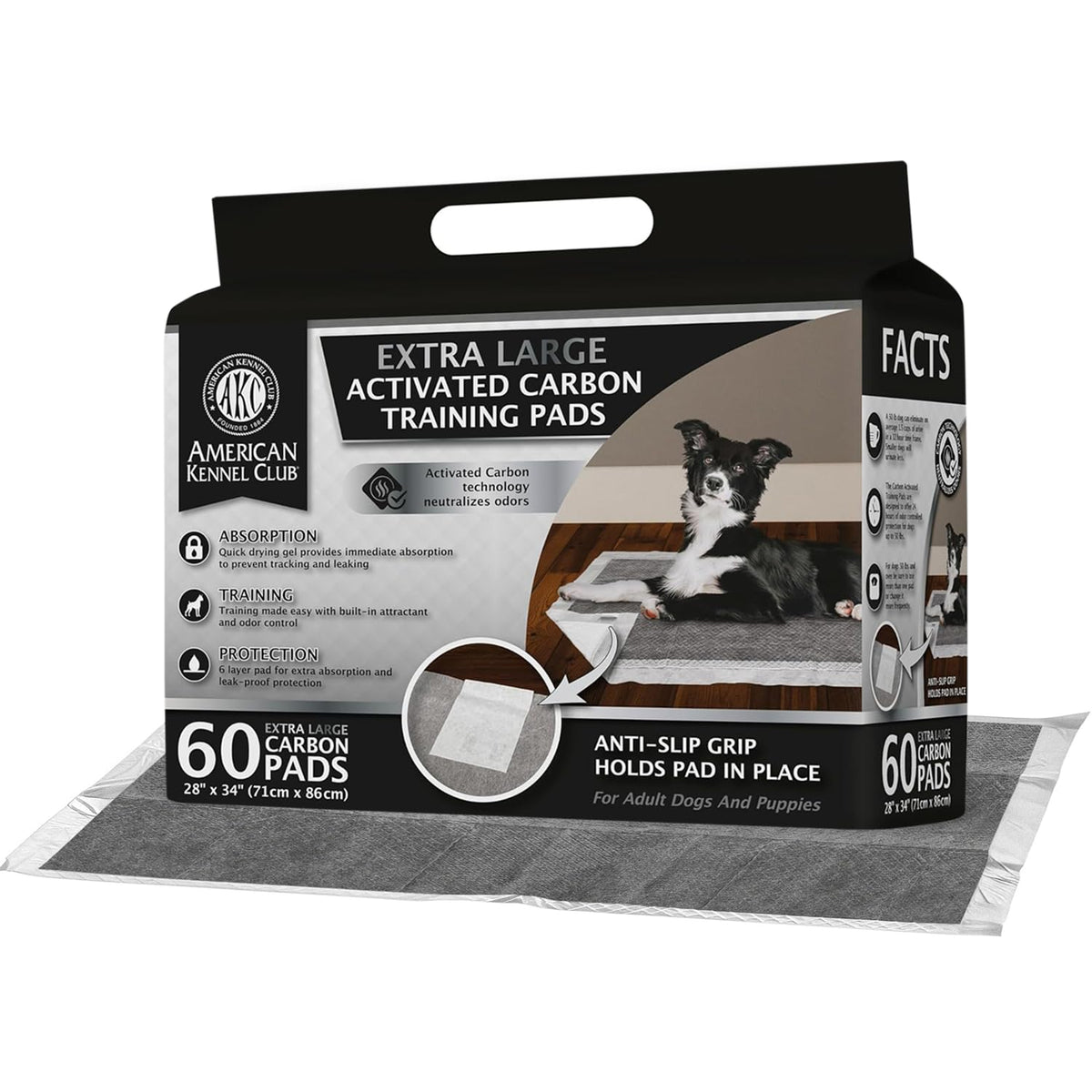 AKC tapis charbon anti-glisse pour chiot protège le sol.