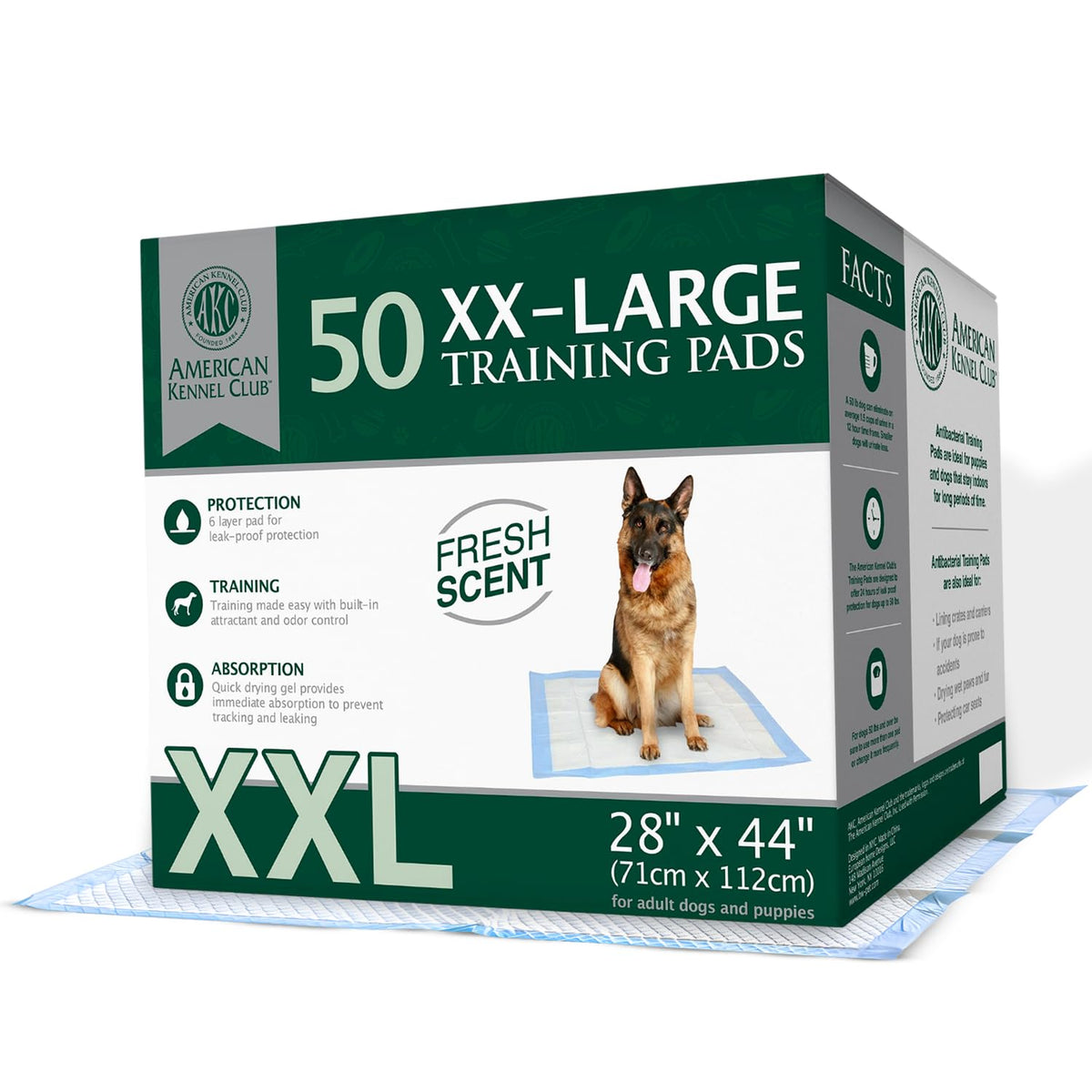 AKC Tapis parfumé pour chiots XXL 28x34 absorption rapide et sol sec