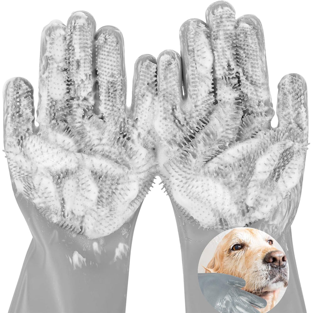 Gants AKEISHE pour chien et chat, deshedding précis et agréable lors du bain.