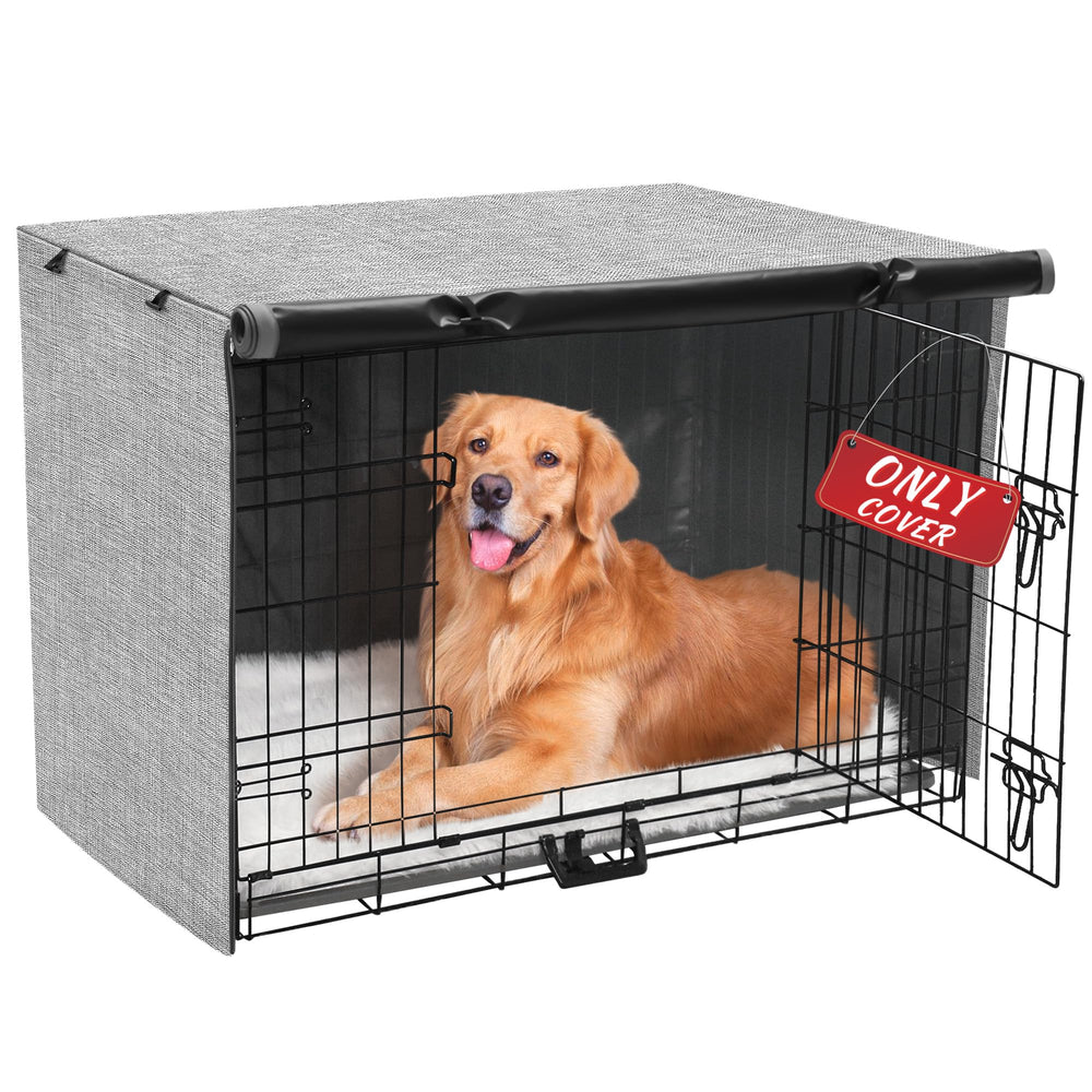Housse Akinerri pour cage chien 42 pouces, portes doubles, imperméable et protectrice.