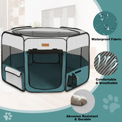 Akinerri parc de jeu bleu - poches laterales pratiques pour jouets et accessoires