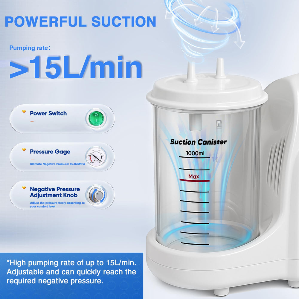 Akvich aspirateur vétérinaire portable, écran indicateurs clair pour ajuster l'aspiration avec précision.