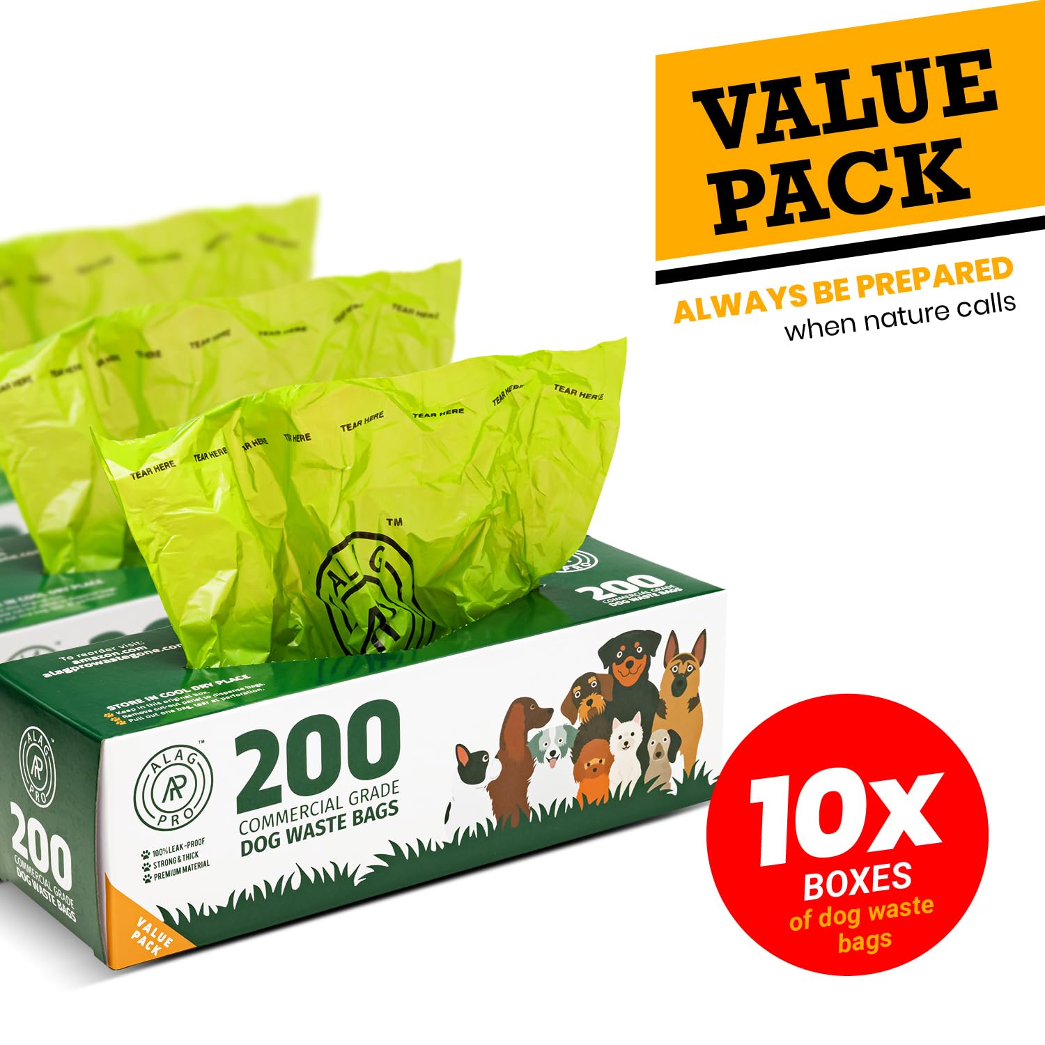 ALAGPRO sacs-poubelle extérieur: usage extérieur compatible avec distributeurs standards.