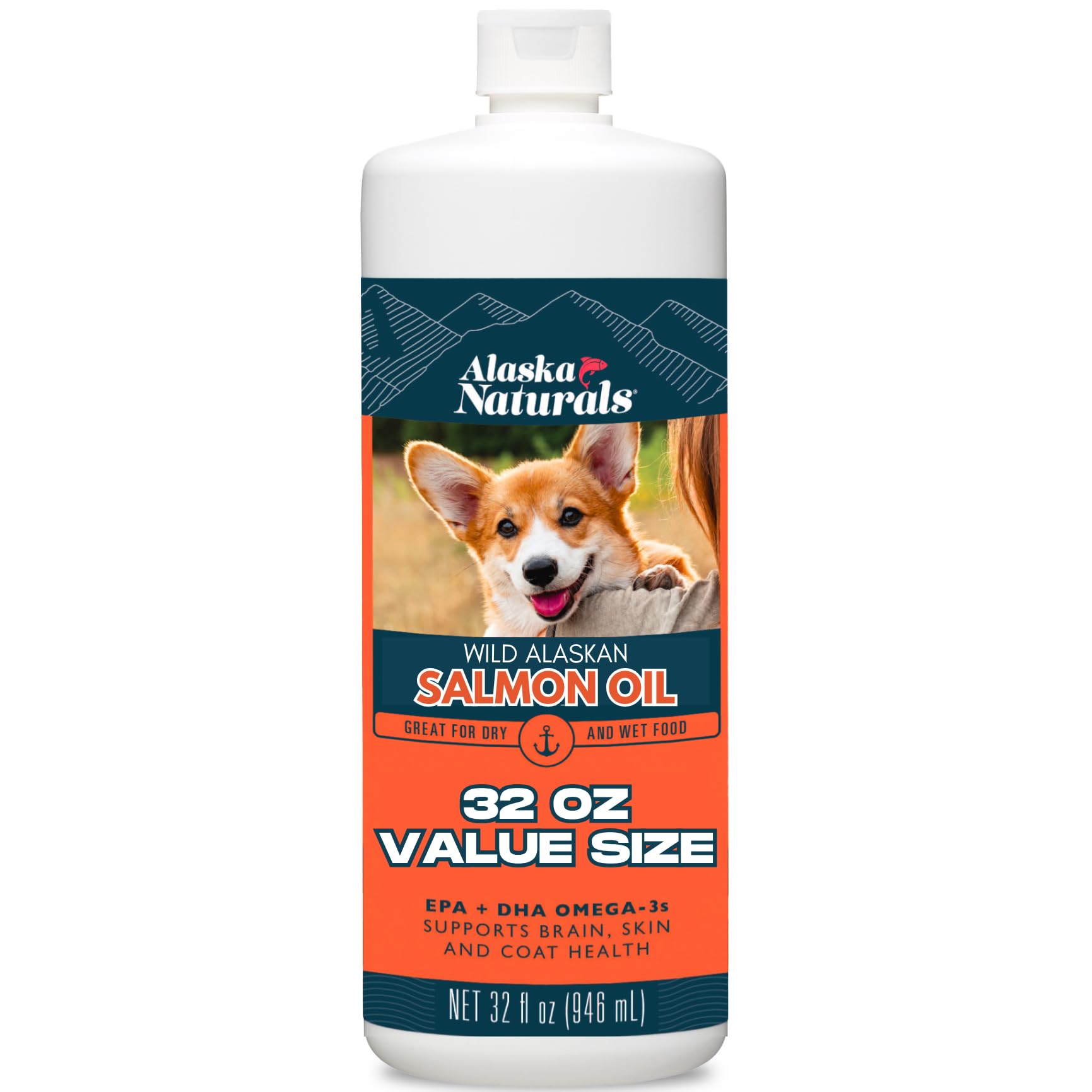 Alaska Naturals Huile Saumon Sauvage Chien Bouteille : soutien potentiel peau et pelage.