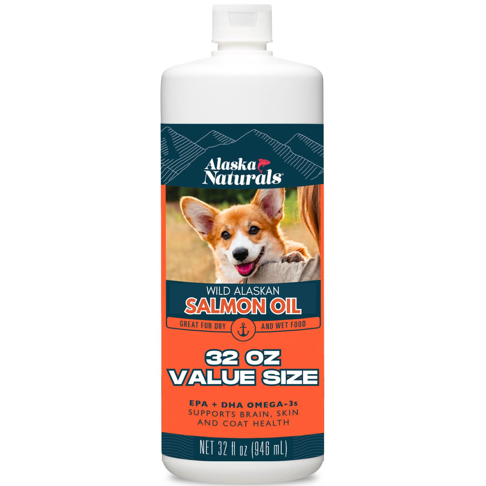 Alaska Naturals Huile Saumon Sauvage Chien Bouteille : soutien potentiel peau et pelage.