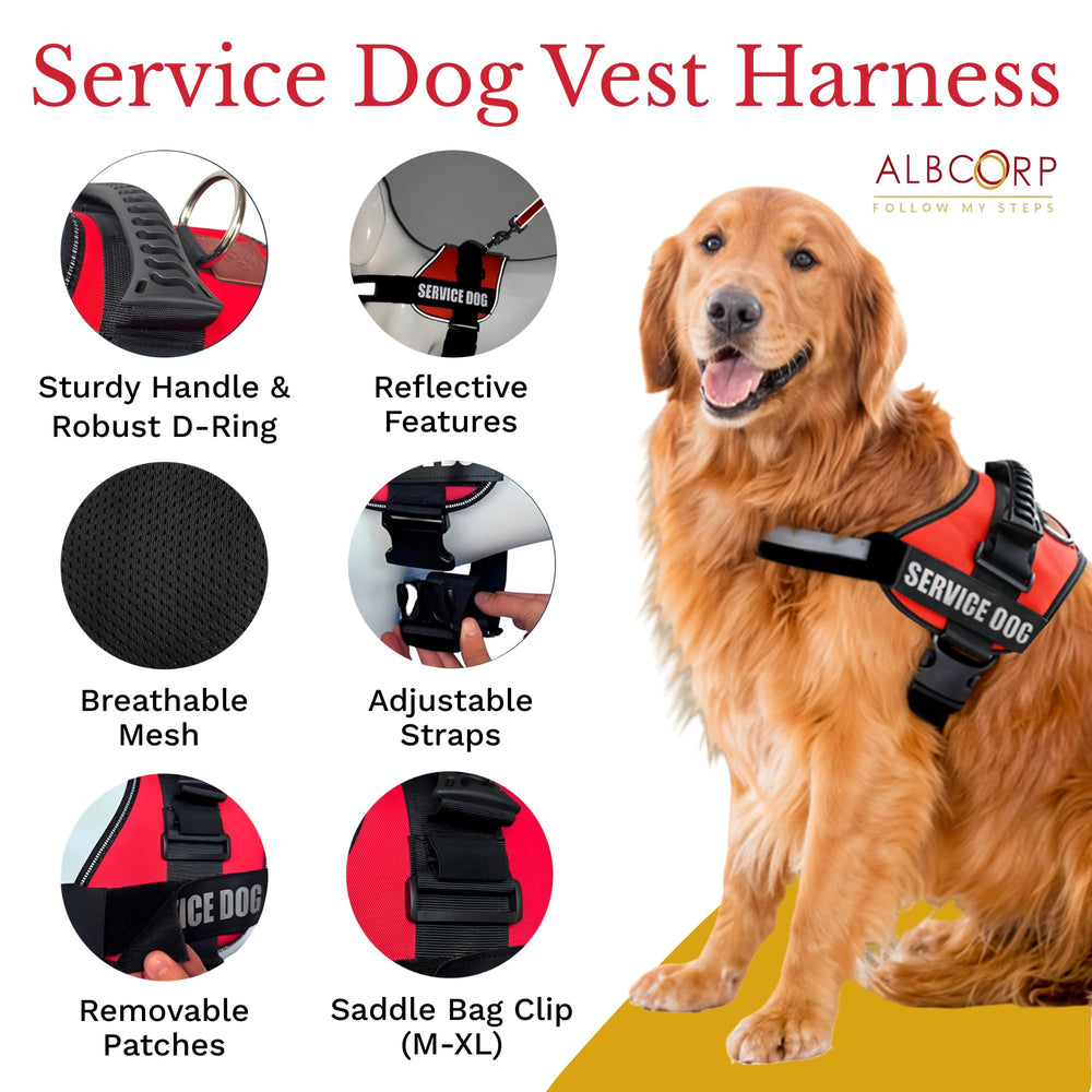 ALBCORP gilet service chien anneau en inox pour attache fiable.