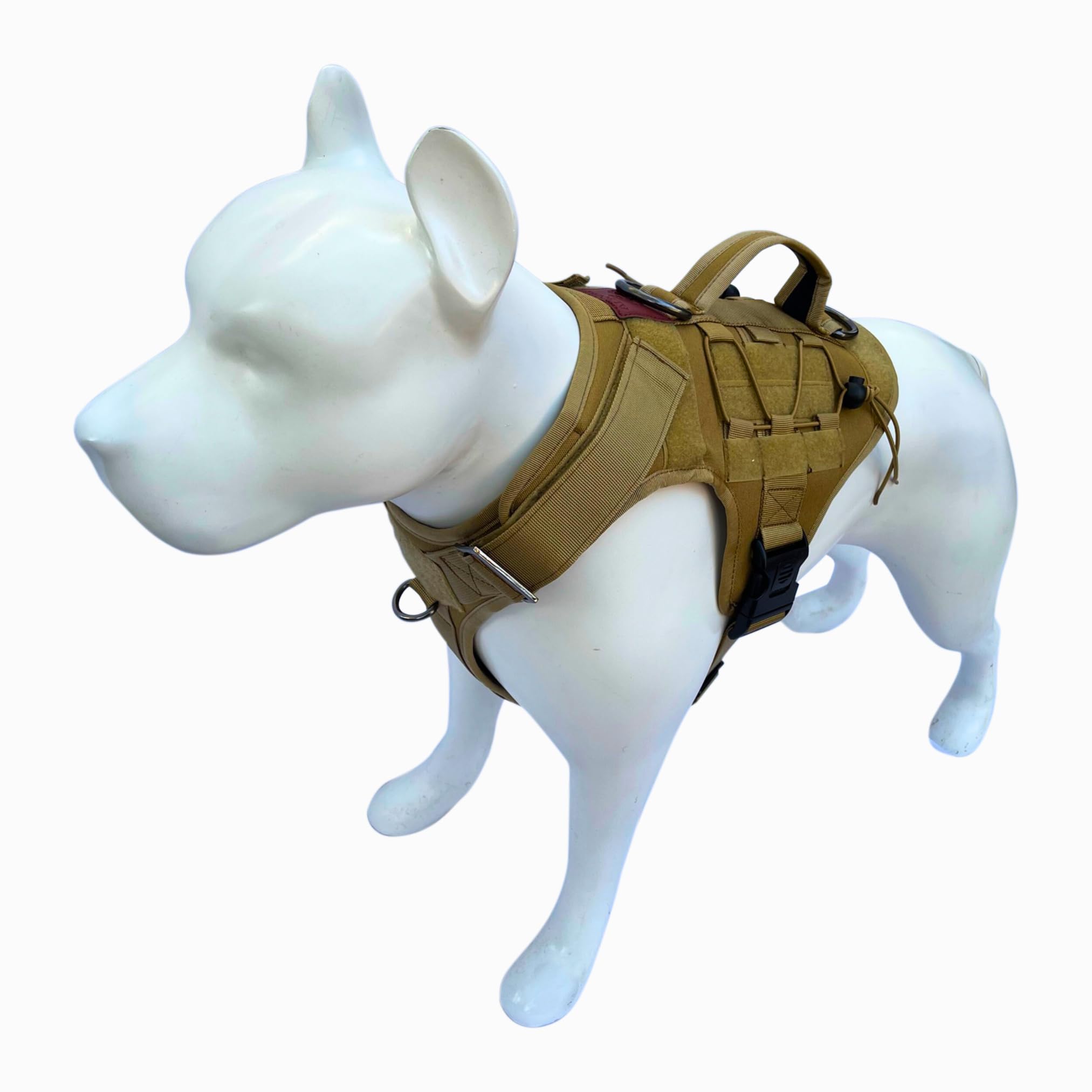 ALBCORP harnais chien tactique réglage sangles et boucles sécurisées.
