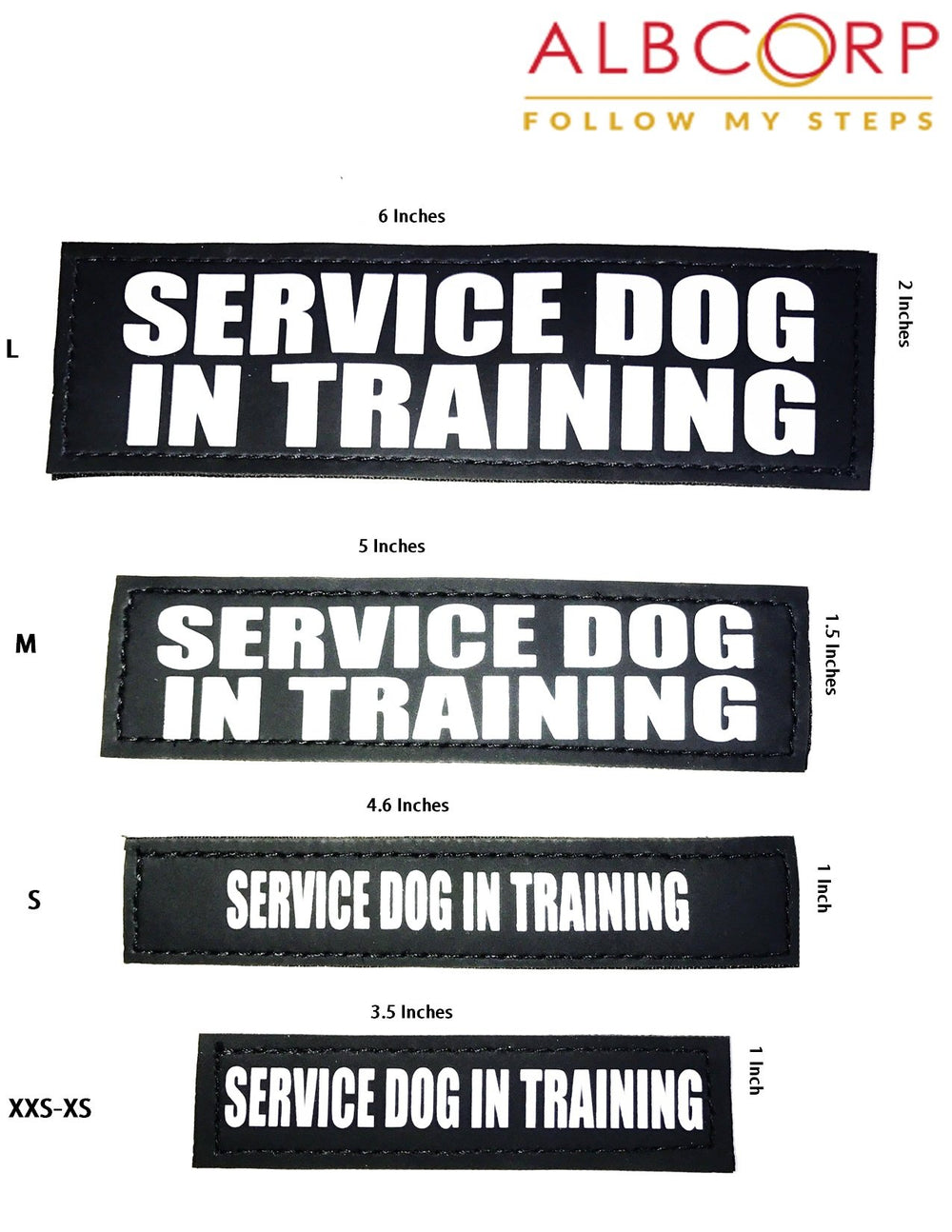 Patch Albcorp en polyester durable conçu pour un usage quotidien.