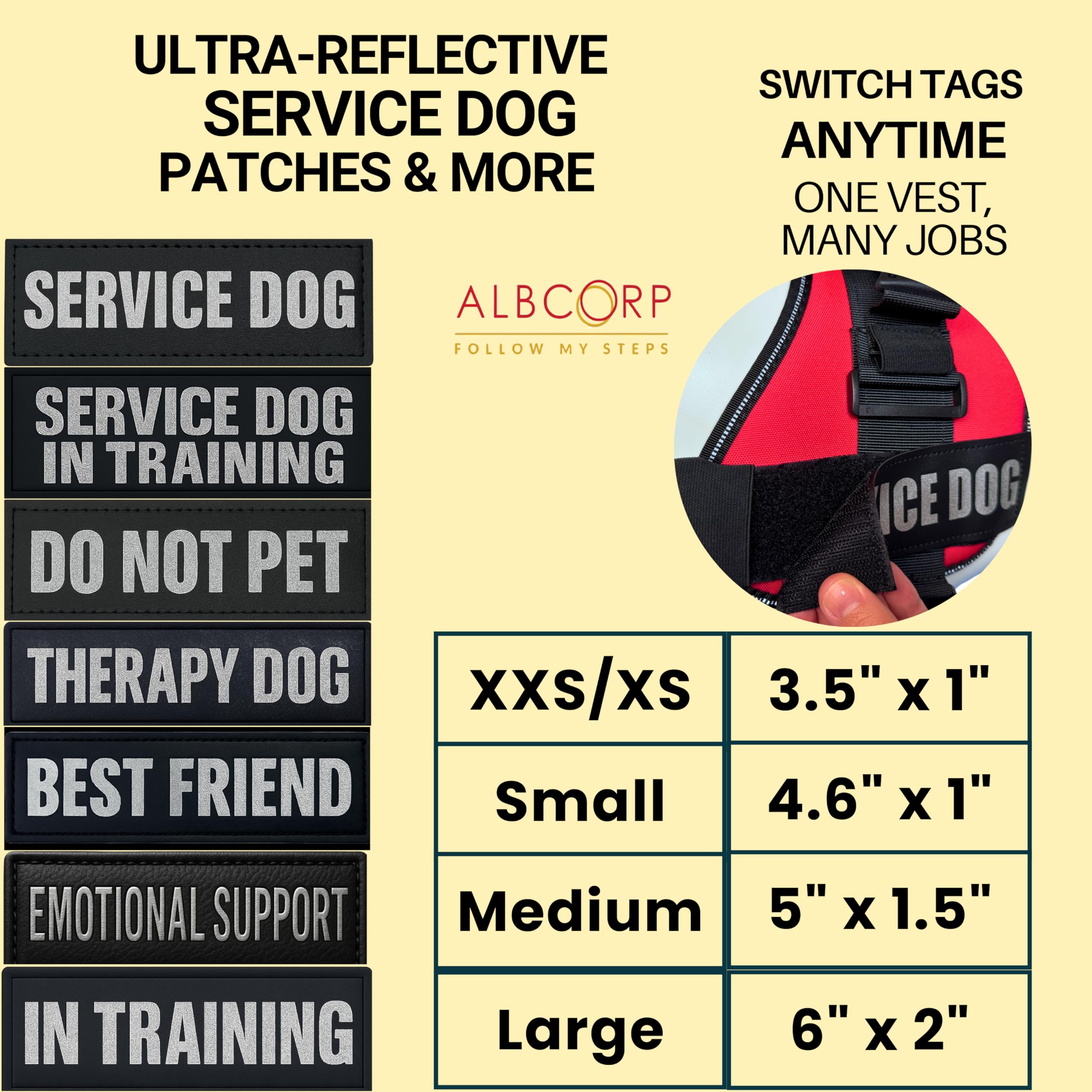 Patch à grande visibilité ALBCORP utile lors de sorties nocturnes.
