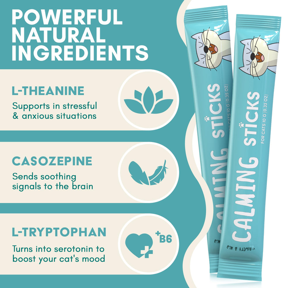 ALBERT & MIA formulation L-théanine et casozépine pour aider lors de situations stressantes.