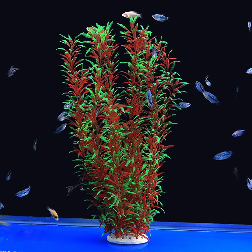 ALEGI plante d'aquarium grande 21 pouces, aspect naturel, décor durable pour l'habitat aquatique.