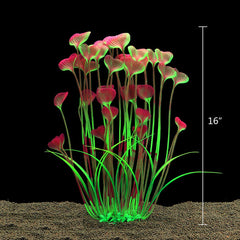 ALEGI ensemble de deux plantes artificielles pour aquarium, décor florale réaliste 16 pouces.